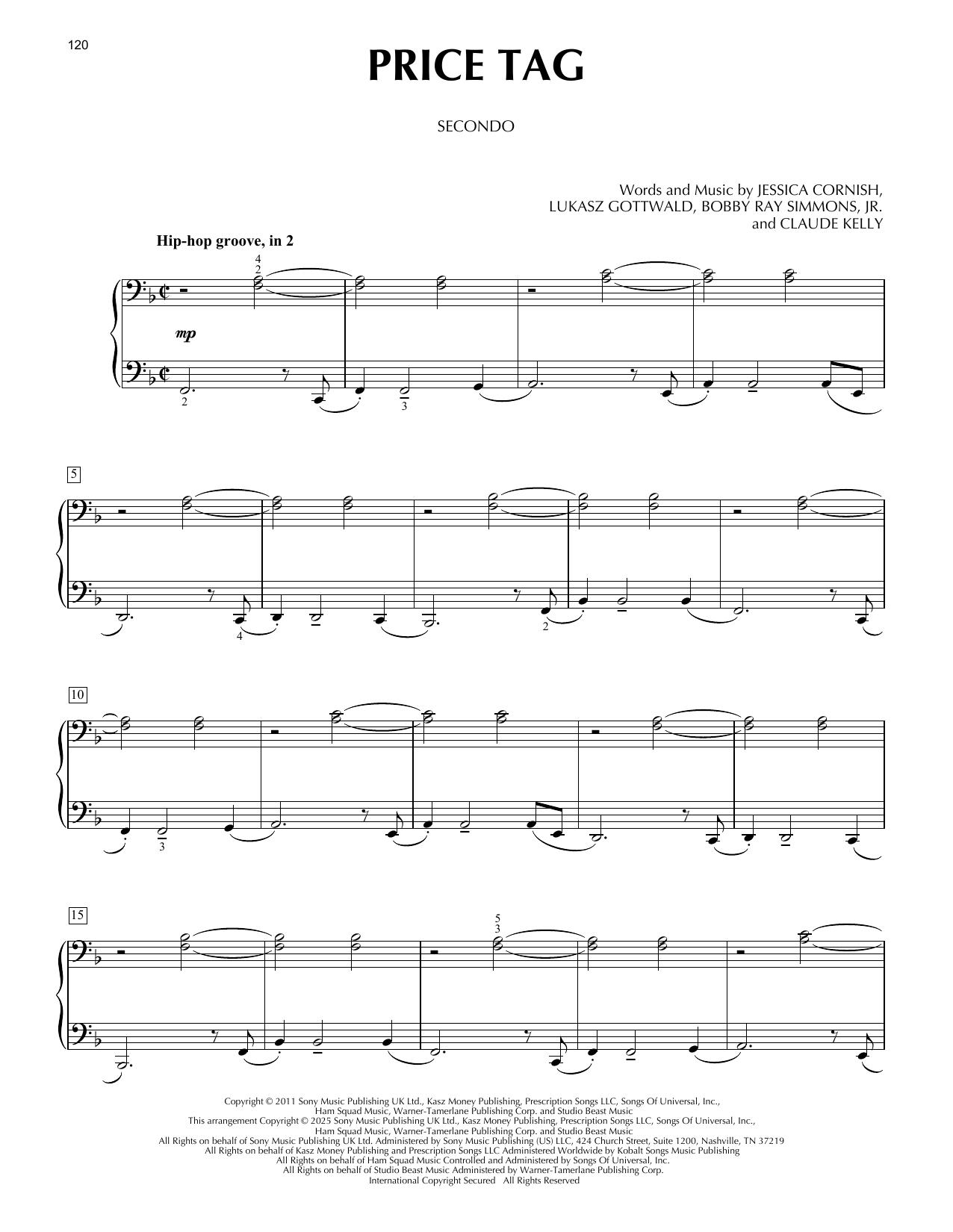 Jessie J Price Tag (feat. B.o.B.) sheet music notes and chords arranged for Piano Duet