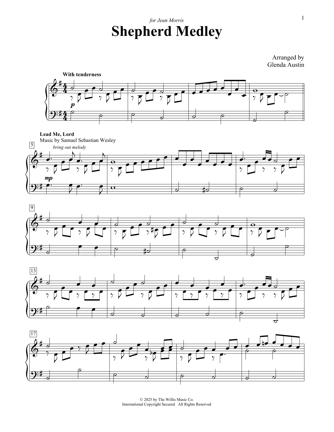 Jessie S. Irvine Shepherd Medley sheet music notes and chords arranged for Educational Piano