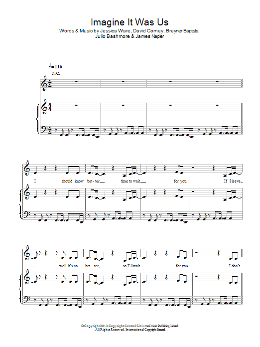 Jessie Ware Imagine It Was Us sheet music notes and chords arranged for Piano, Vocal & Guitar Chords