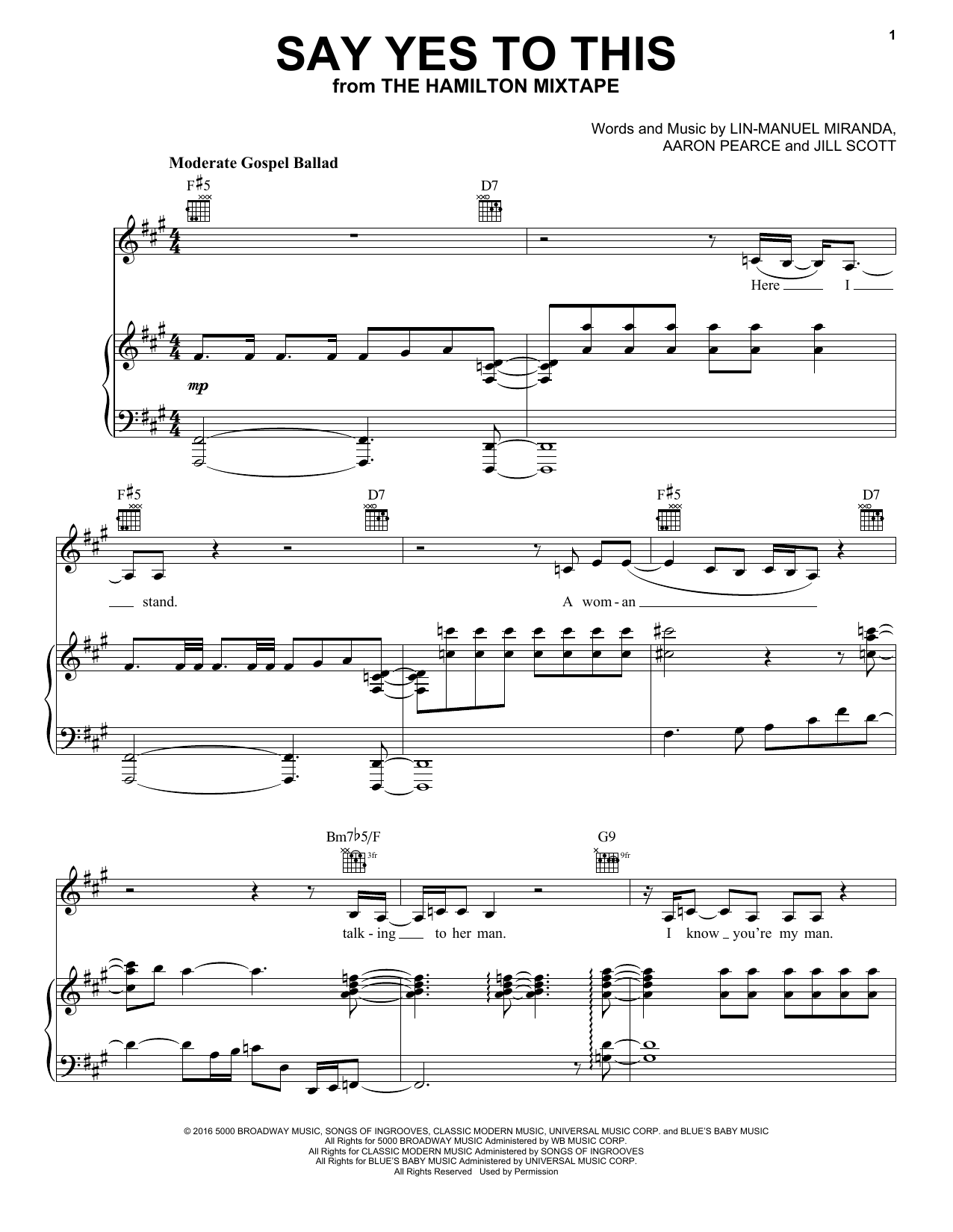 Jill Scott Say Yes To This sheet music notes and chords arranged for Piano, Vocal & Guitar Chords (Right-Hand Melody)