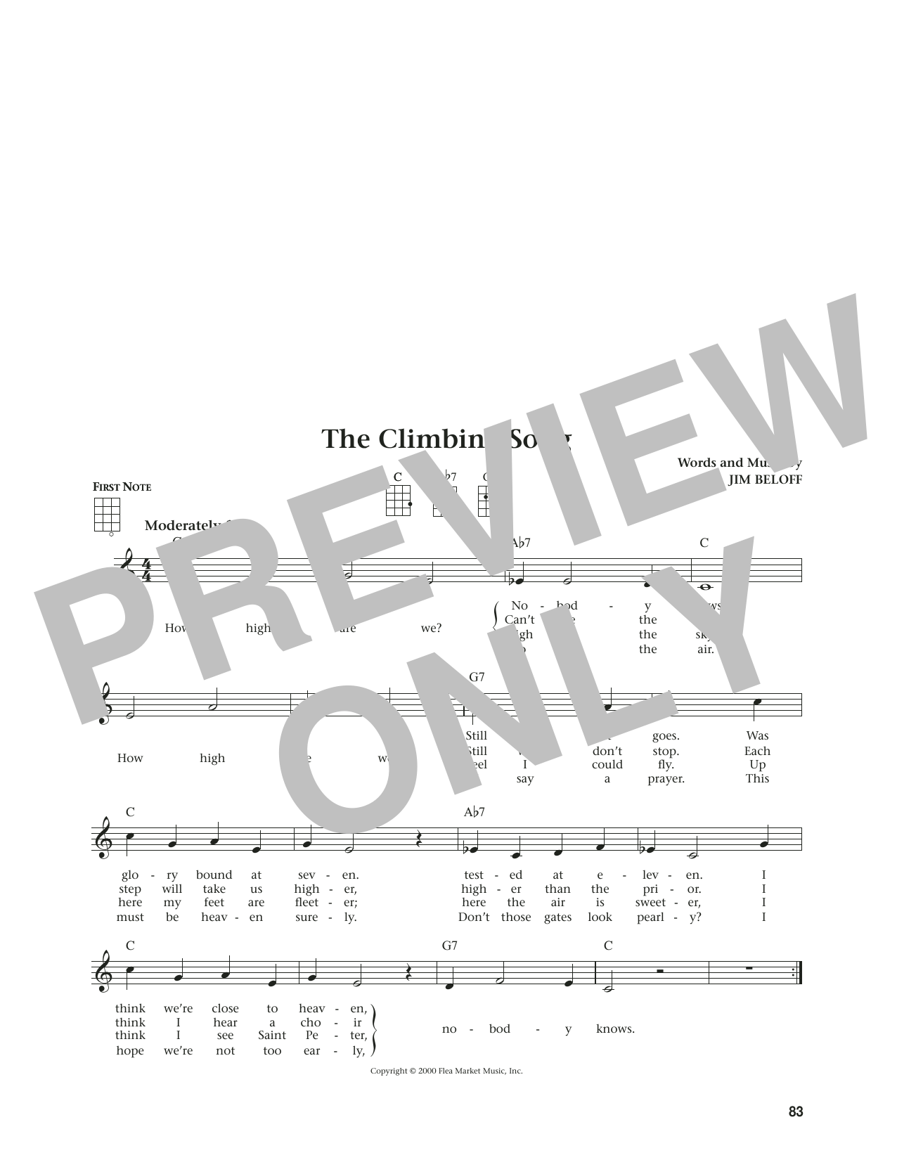 Jim Beloff The Climbing Song (from The Daily Ukulele) (arr. Jim Beloff) sheet music notes and chords arranged for Ukulele