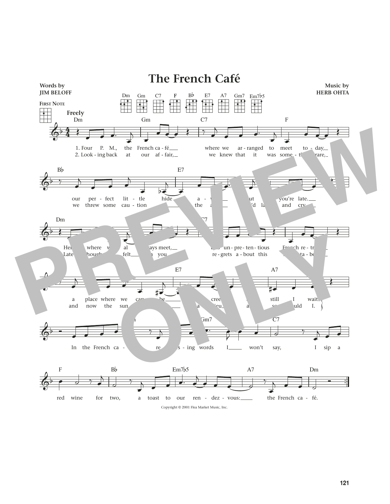 Jim Beloff The French Café (from The Daily Ukulele) sheet music notes and chords arranged for Ukulele
