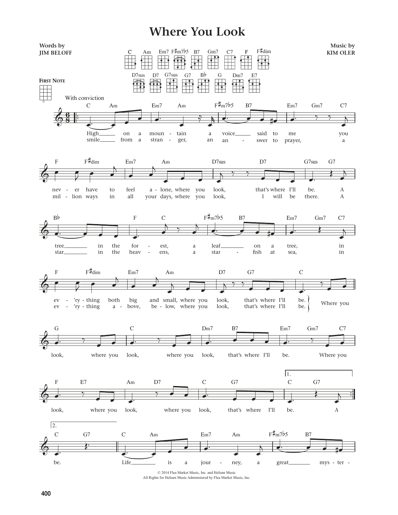 Jim Beloff Where You Look (from The Daily Ukulele) (arr. Jim Beloff) sheet music notes and chords arranged for Ukulele
