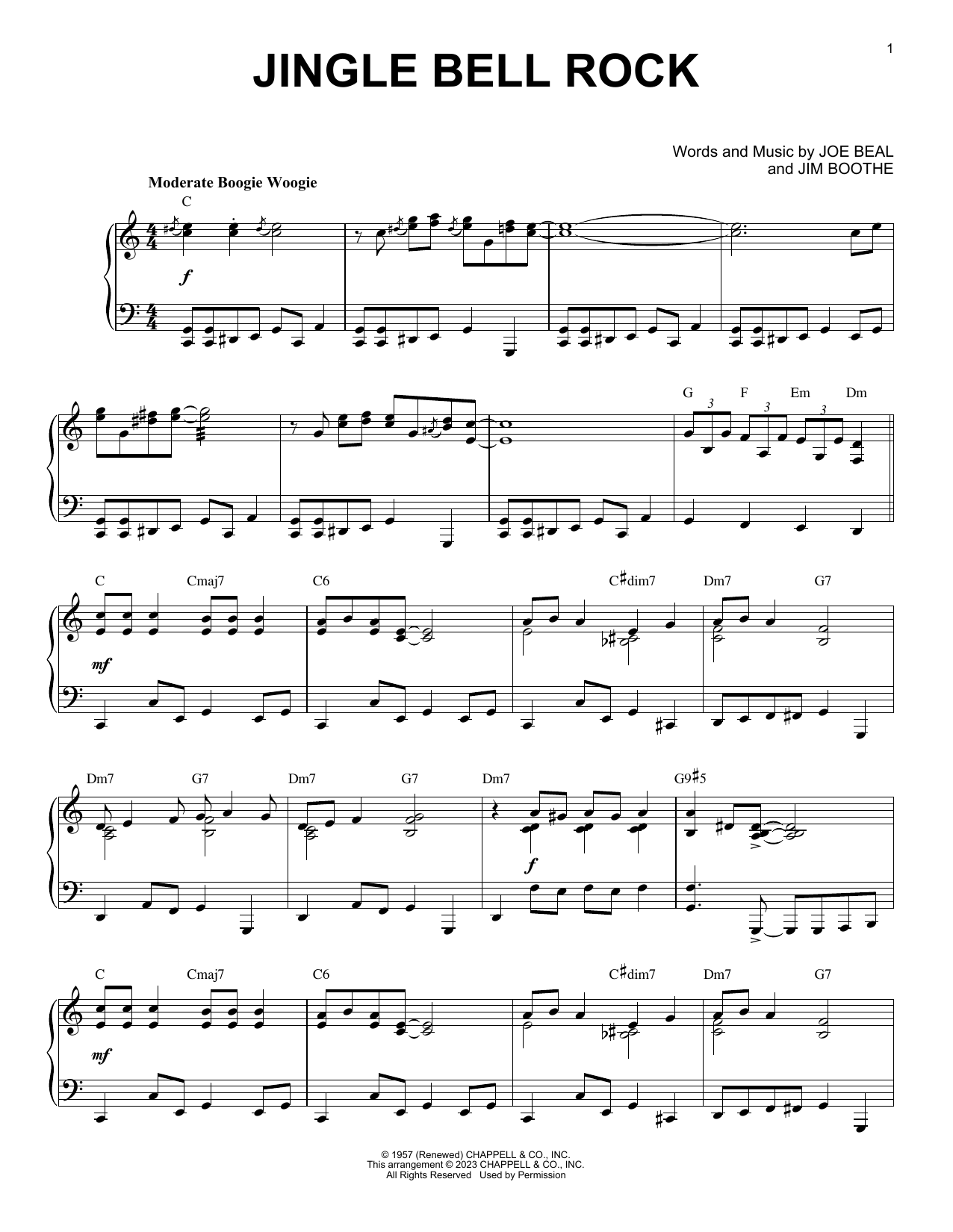 Jim Boothe Jingle Bell Rock [Boogie Woogie version] (arr. Brent Edstrom) sheet music notes and chords arranged for Piano Solo