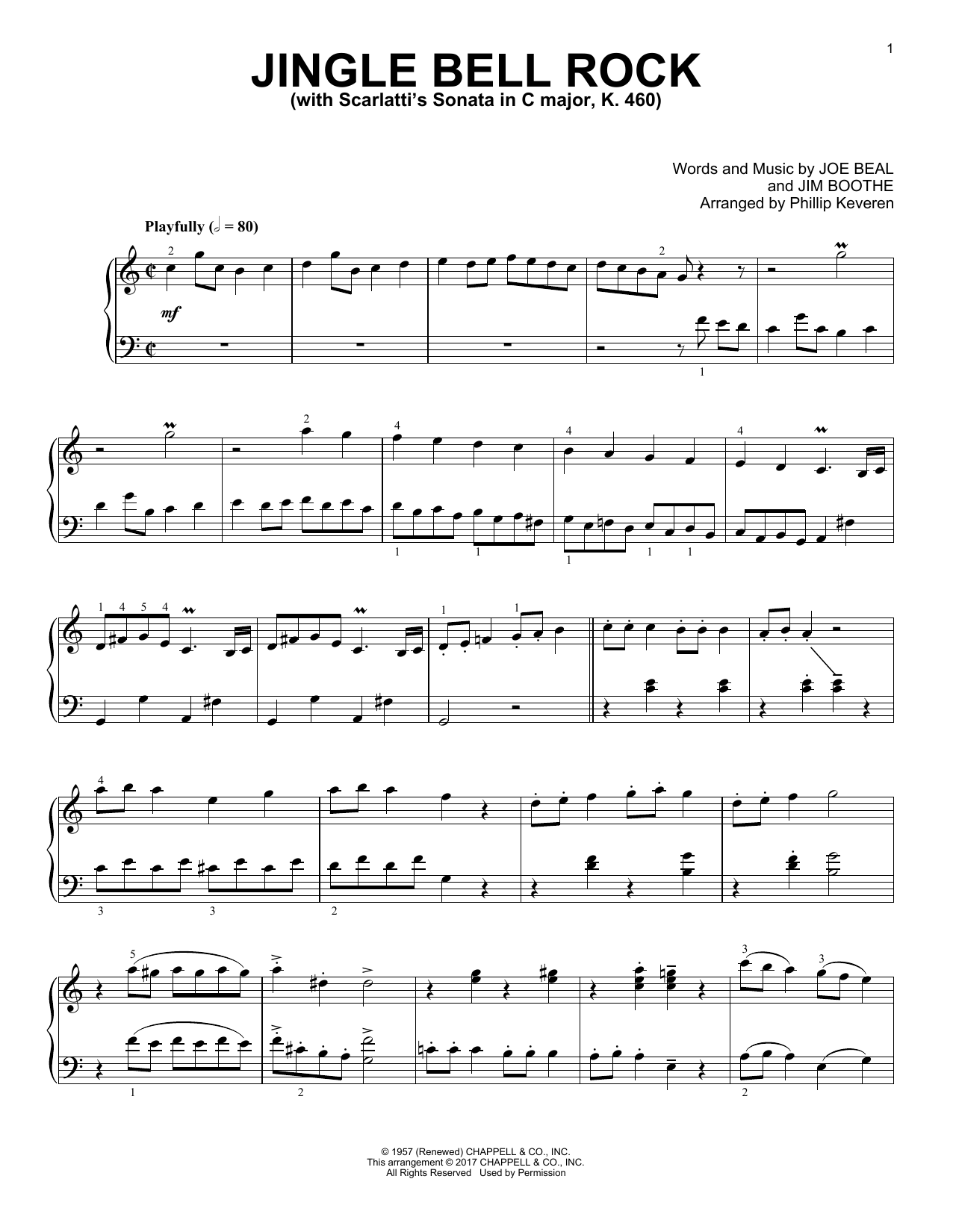 Jim Boothe Jingle Bell Rock [Classical version] (arr. Phillip Keveren) sheet music notes and chords arranged for Piano Solo