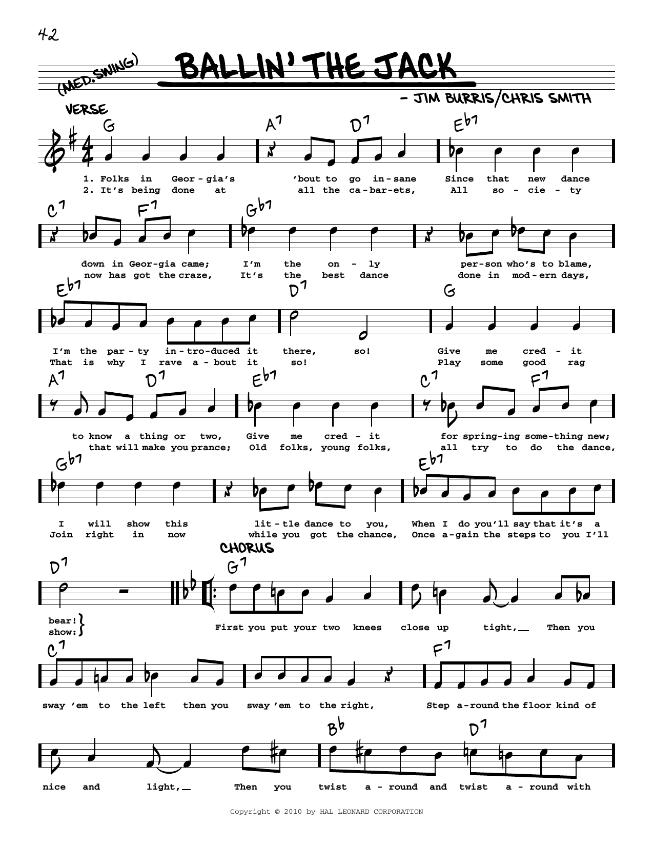 Jim Burris Ballin' The Jack (arr. Robert Rawlins) sheet music notes and chords arranged for Real Book – Melody, Lyrics & Chords
