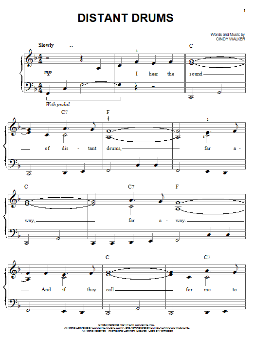Jim Reeves Distant Drums sheet music notes and chords arranged for Piano, Vocal & Guitar Chords (Right-Hand Melody)