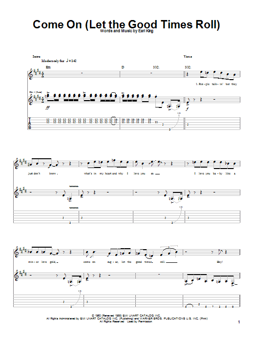 Jimi Hendrix Come On (Part 1) sheet music notes and chords arranged for Guitar Tab (Single Guitar)