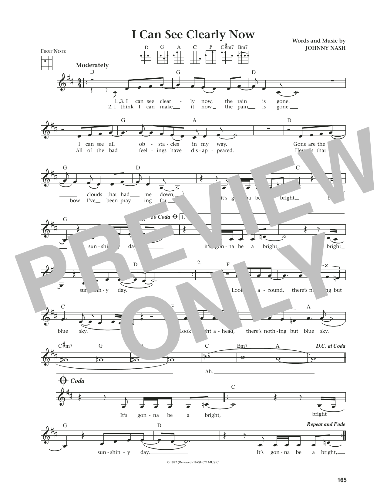 Jimmy Cliff I Can See Clearly Now (from The Daily Ukulele) (arr. Jim Beloff) sheet music notes and chords arranged for Ukulele
