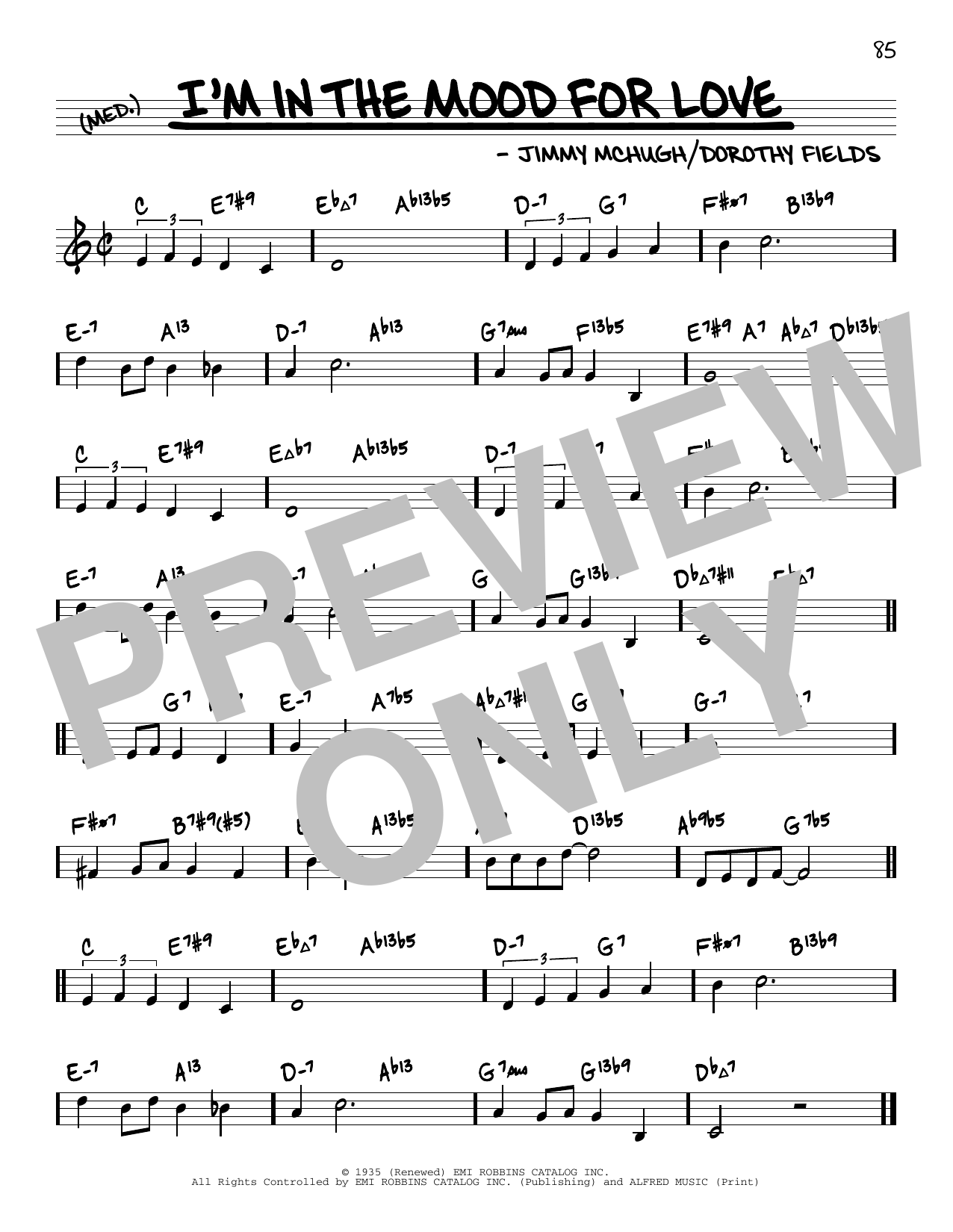 Jimmy McHugh I'm In The Mood For Love (arr. David Hazeltine) sheet music notes and chords arranged for Real Book – Enhanced Chords