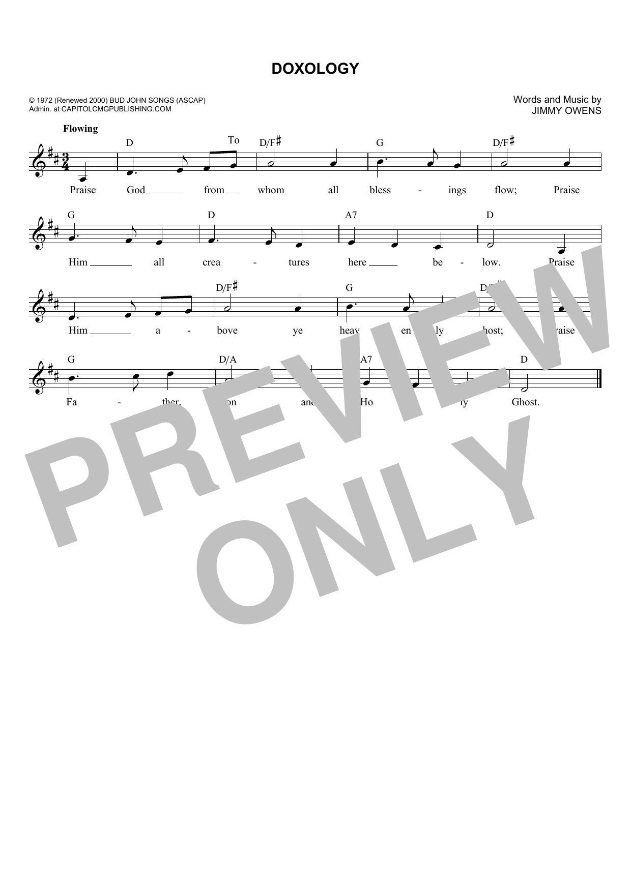 Jimmy Owens Doxology sheet music notes and chords arranged for Lead Sheet / Fake Book