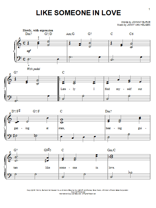 Jimmy Van Heusen Like Someone In Love sheet music notes and chords arranged for French Horn Solo