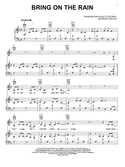Jo Dee Messina Bring On The Rain sheet music notes and chords arranged for Easy Piano