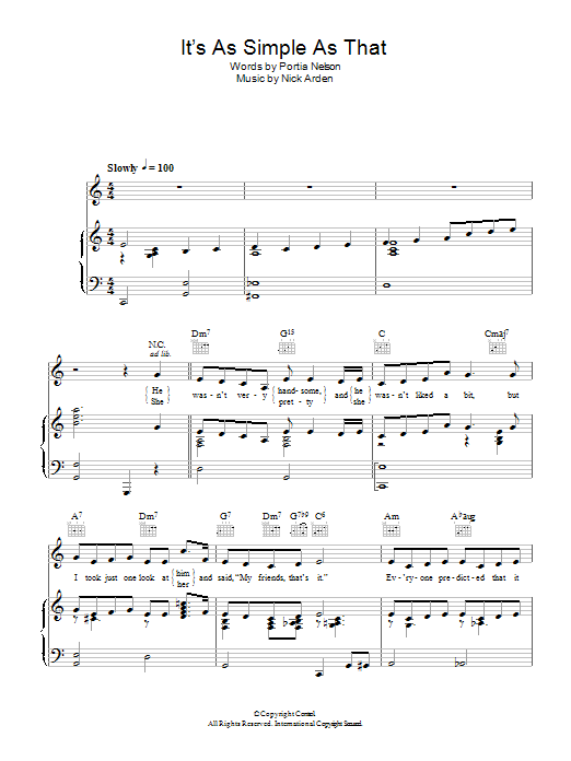 Jo Stafford It's As Simple As That sheet music notes and chords arranged for Piano, Vocal & Guitar Chords