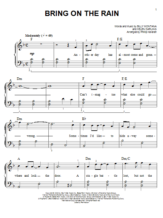 Jo Dee Messina with Tim McGraw Bring On The Rain (arr. Phillip Keveren) sheet music notes and chords arranged for Easy Piano