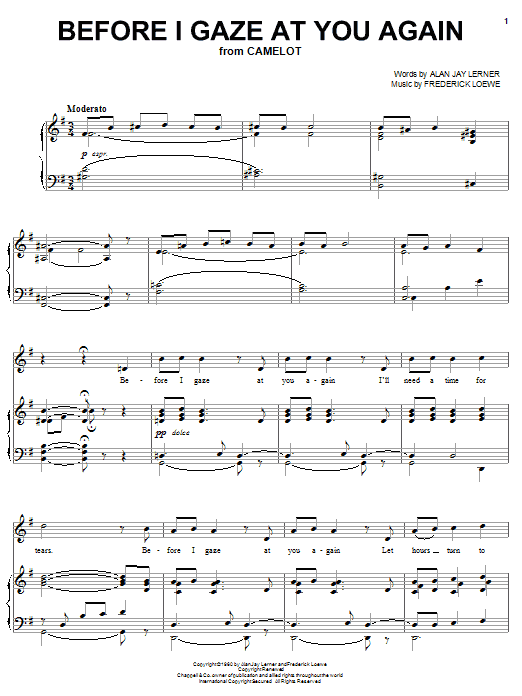 Joan Frey Boytim Before I Gaze At You Again sheet music notes and chords arranged for Piano & Vocal