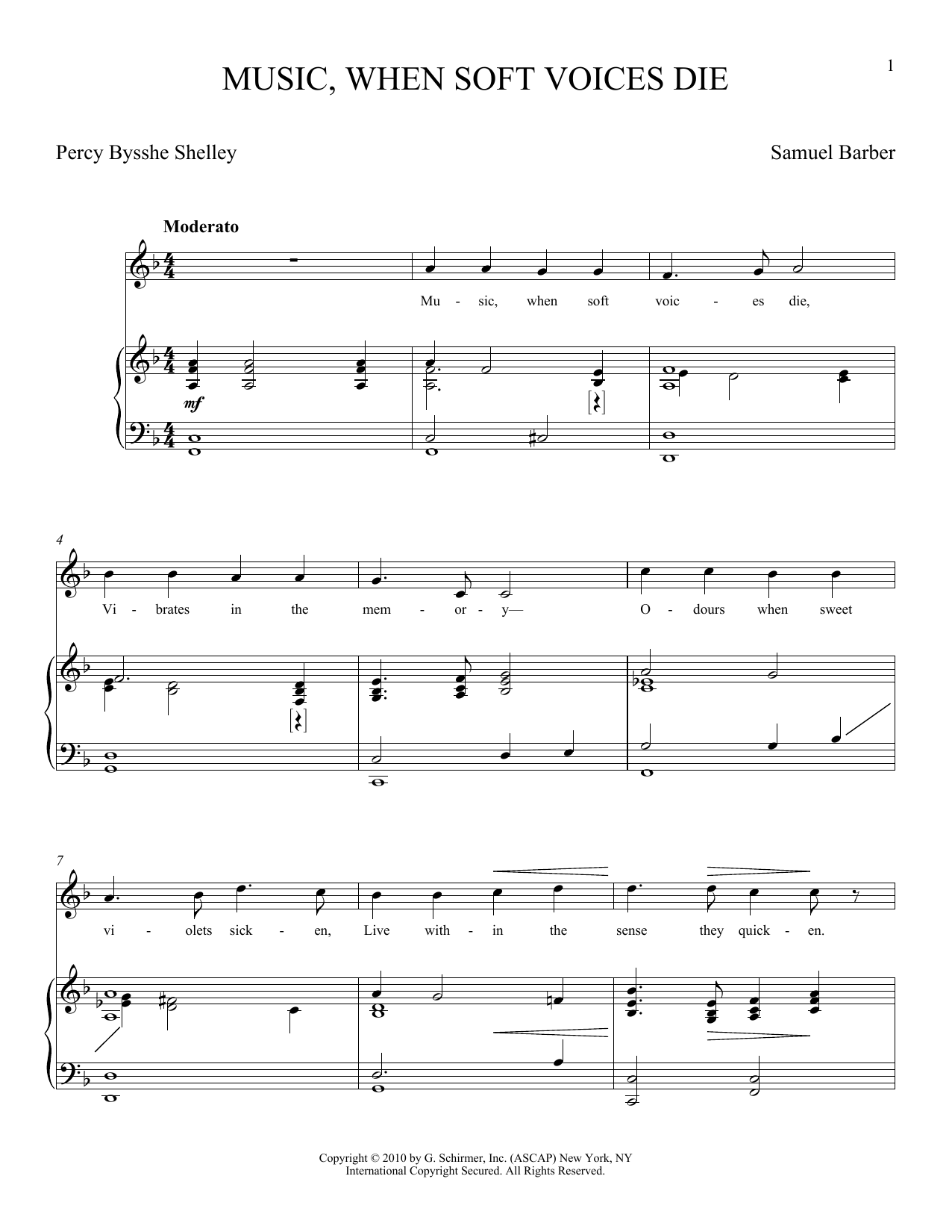Joan Frey Boytim Music, When Soft Voices Die sheet music notes and chords arranged for Piano & Vocal