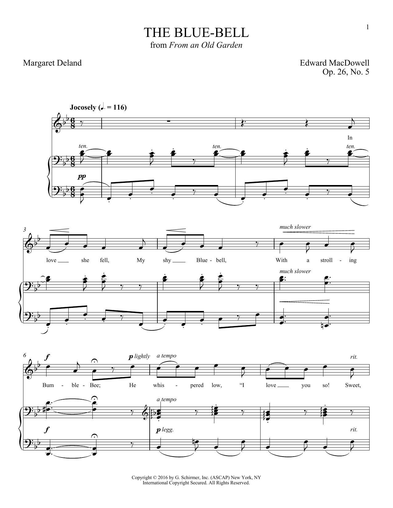 Joan Frey Boytim The Blue-Bell sheet music notes and chords arranged for Piano & Vocal