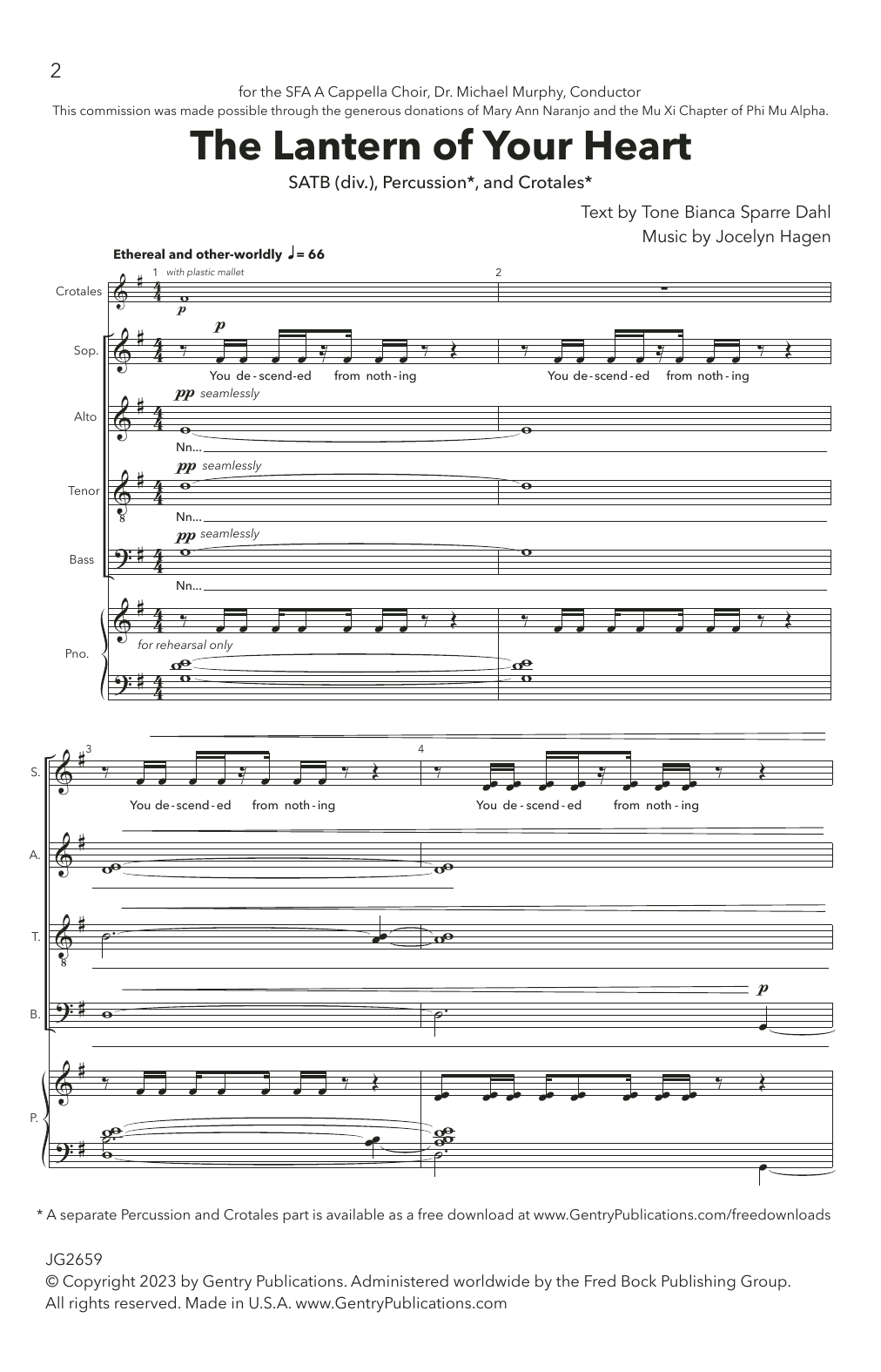 Jocelyn Hagen The Lantern Of Your Heart sheet music notes and chords arranged for SATB Choir