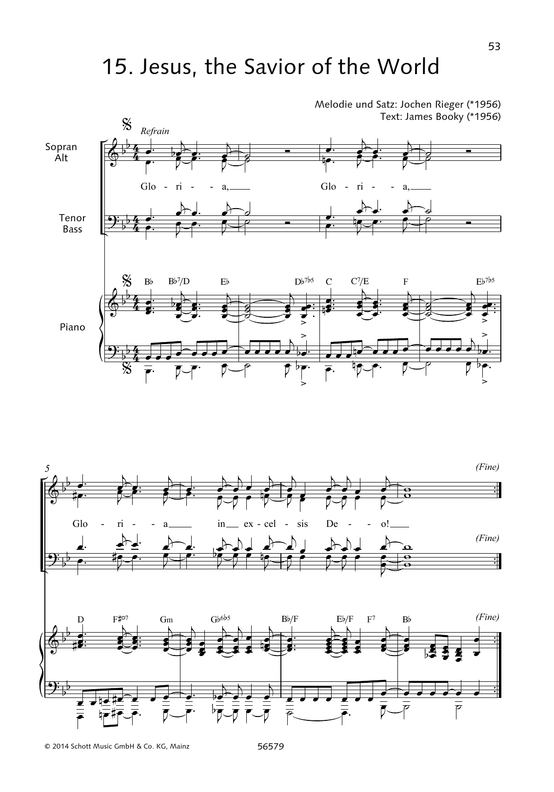 Jochen Rieger Jesus, the Savior of the World sheet music notes and chords arranged for Choir