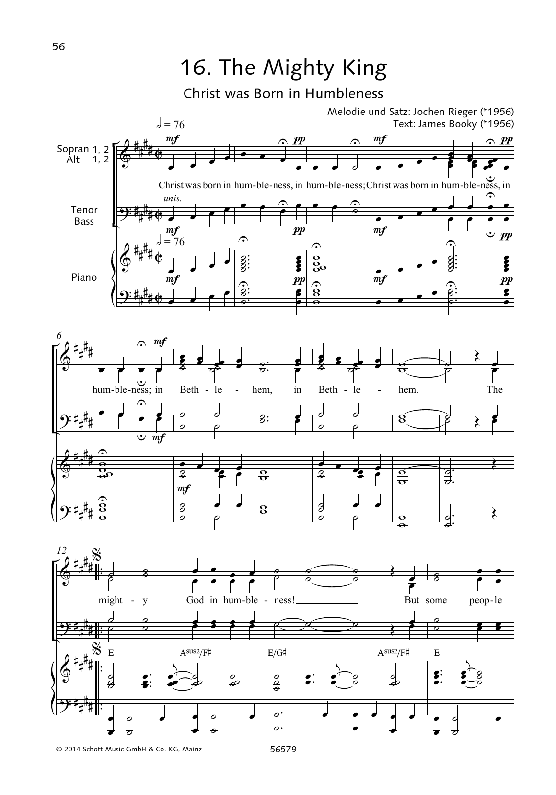 Jochen Rieger The Mighty King sheet music notes and chords arranged for Choir