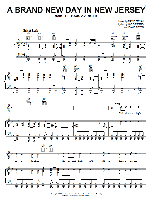 Joe DiPietro A Brand New Day In New Jersey sheet music notes and chords arranged for Piano, Vocal & Guitar Chords (Right-Hand Melody)