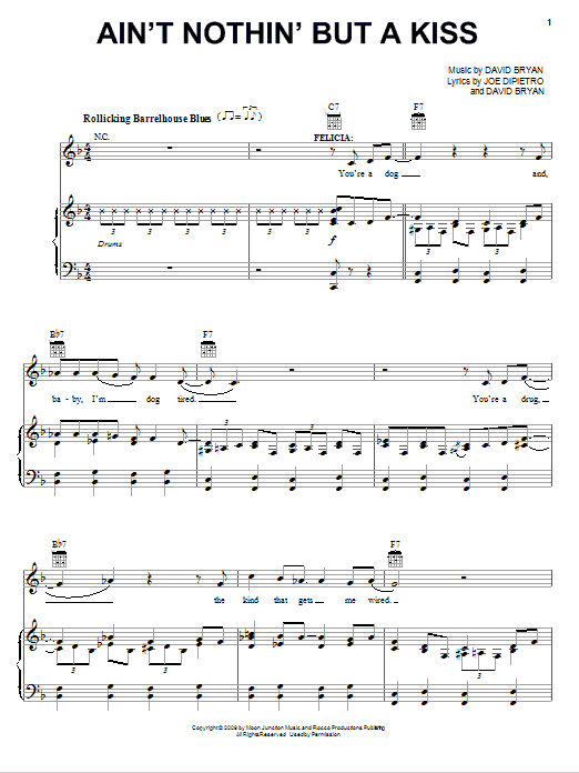 Joe DiPietro Ain't Nothin' But A Kiss sheet music notes and chords arranged for Piano, Vocal & Guitar Chords (Right-Hand Melody)