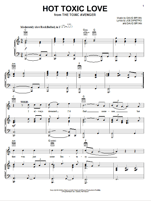 Joe DiPietro Hot Toxic Love sheet music notes and chords arranged for Piano, Vocal & Guitar Chords (Right-Hand Melody)