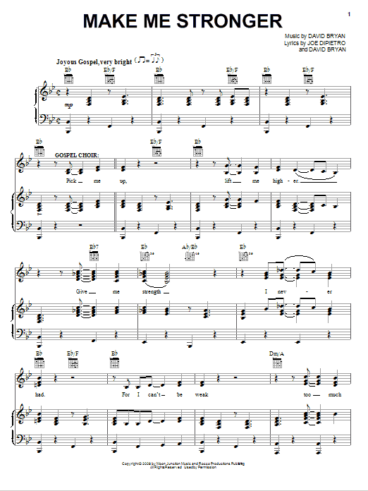 Joe DiPietro Make Me Stronger sheet music notes and chords arranged for Piano, Vocal & Guitar Chords (Right-Hand Melody)