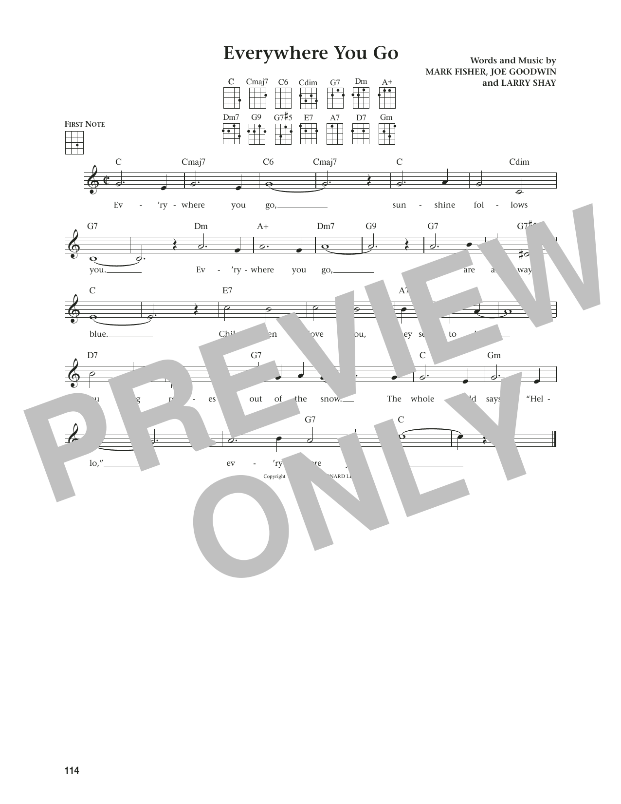 Joe Goodwin Everywhere You Go (from The Daily Ukulele) (arr. Jim Beloff) sheet music notes and chords arranged for Ukulele