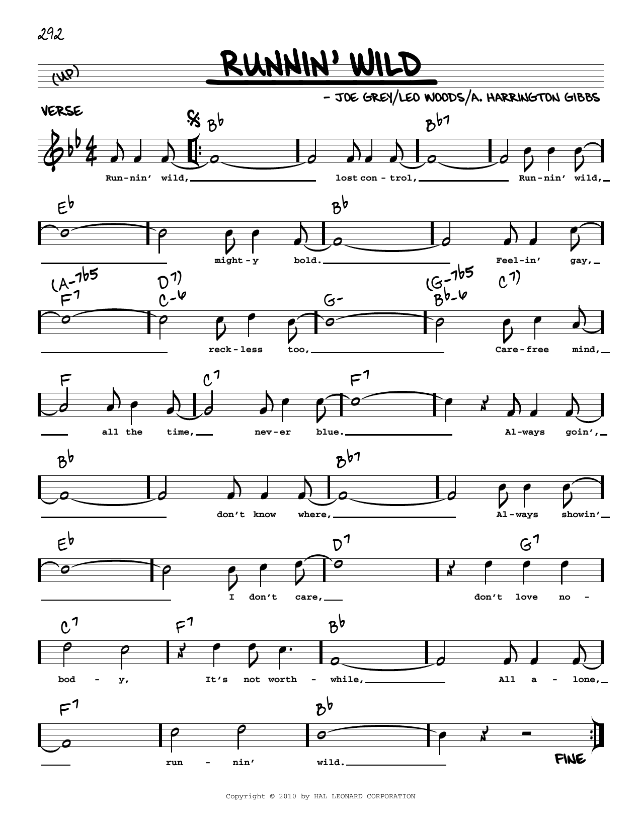 Joe Grey Runnin' Wild (arr. Robert Rawlins) sheet music notes and chords arranged for Real Book – Melody, Lyrics & Chords