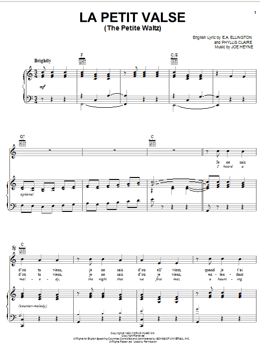 Joe Heyne The Petite Waltz sheet music notes and chords arranged for Accordion