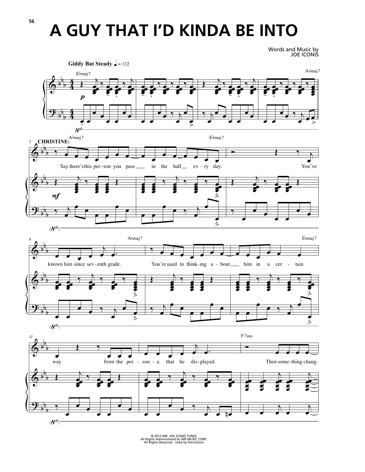 Joe Iconis A Guy That I'd Kinda Be Into (from Be More Chill) sheet music notes and chords arranged for Piano & Vocal