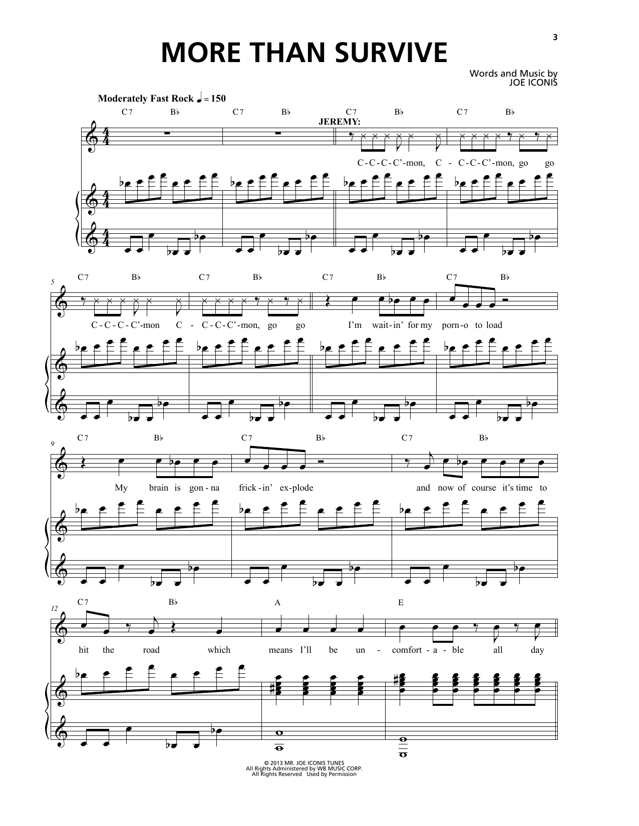 Joe Iconis More Than Survive (from Be More Chill) sheet music notes and chords arranged for Piano & Vocal