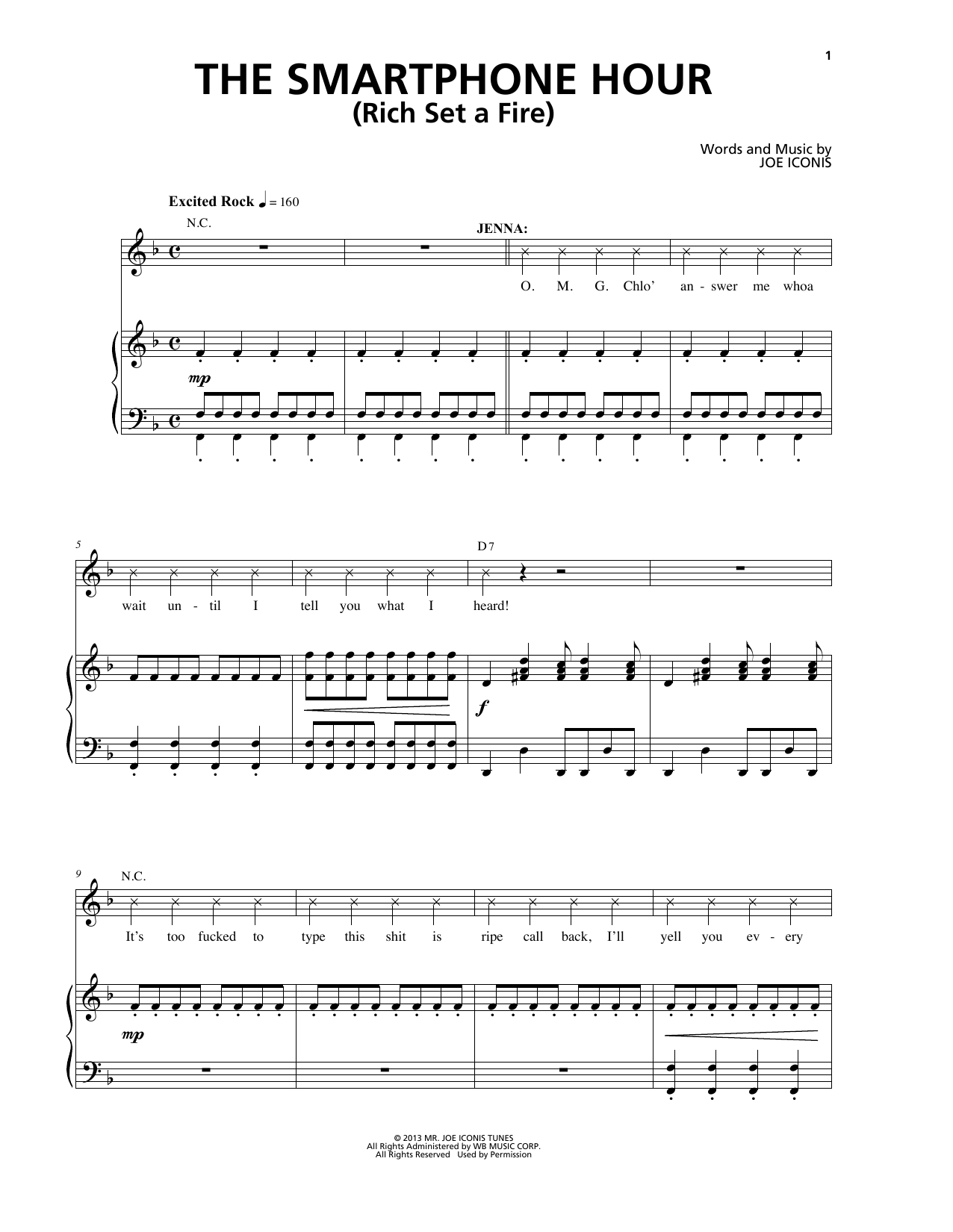 Joe Iconis The Smartphone Hour (Rich Set A Fire) (from Be More Chill) sheet music notes and chords arranged for Piano & Vocal