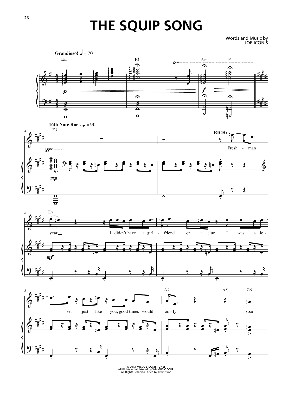Joe Iconis The Squip Song (from Be More Chill) sheet music notes and chords arranged for Piano & Vocal