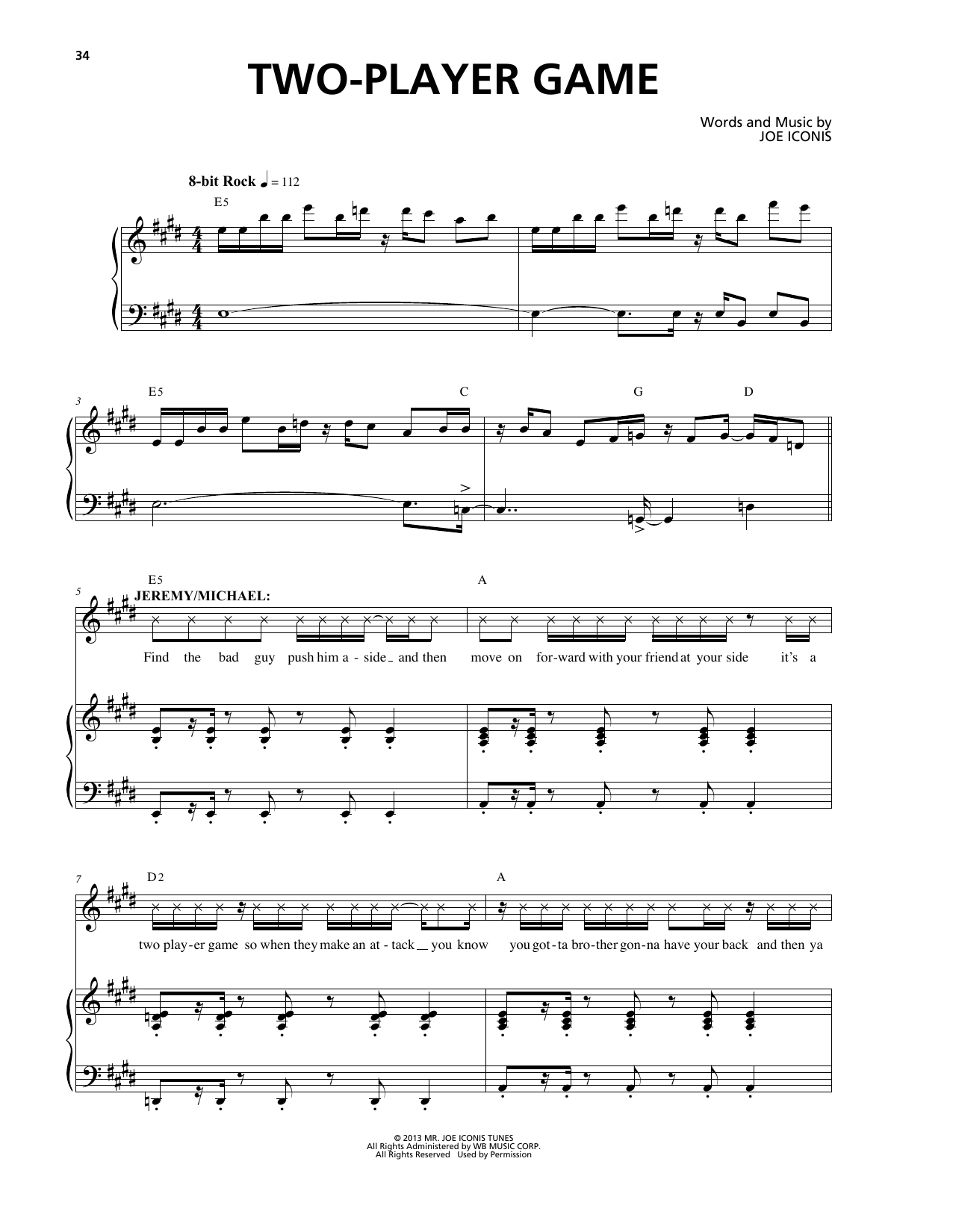 Joe Iconis Two-Player Game (from Be More Chill) sheet music notes and chords arranged for Piano & Vocal