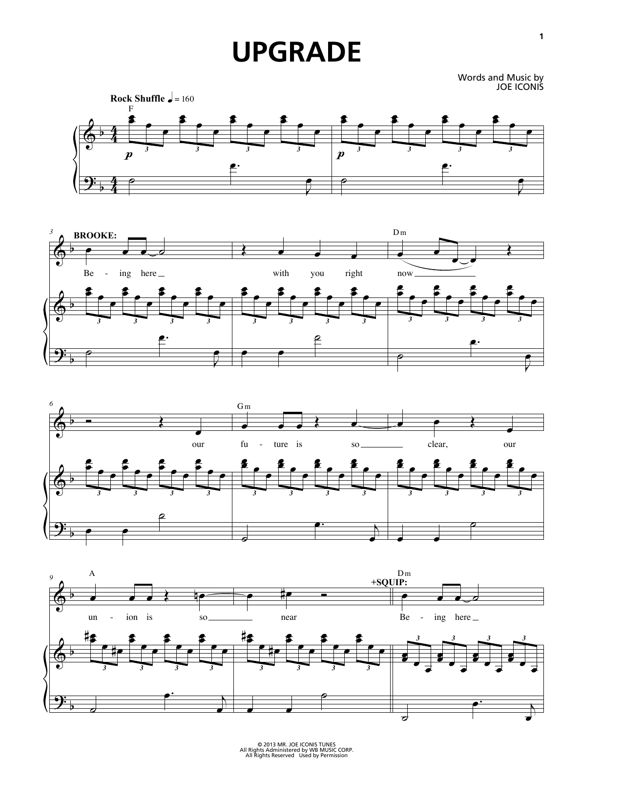 Joe Iconis Upgrade (from Be More Chill) sheet music notes and chords arranged for Piano & Vocal