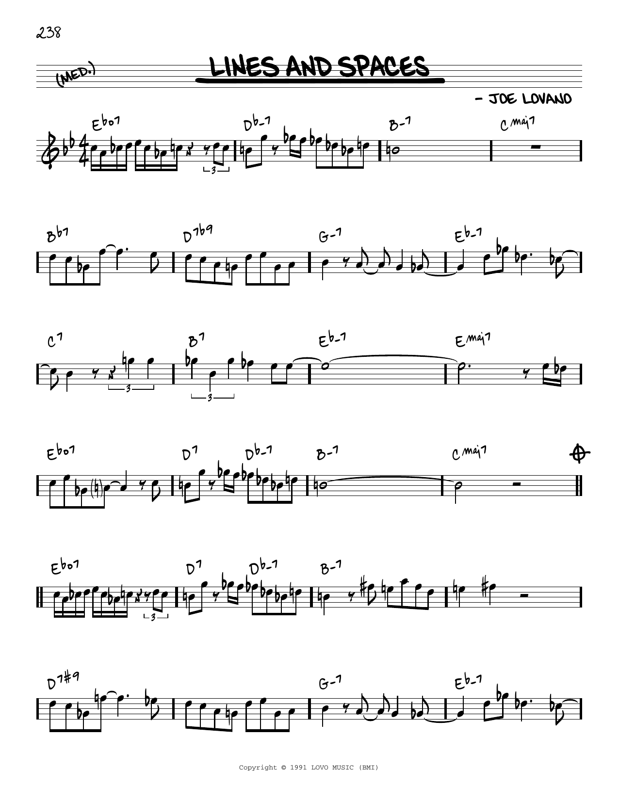 Joe Lovano Lines And Spaces [Reharmonized version] (arr. Jack Grassel) sheet music notes and chords arranged for Real Book – Melody & Chords