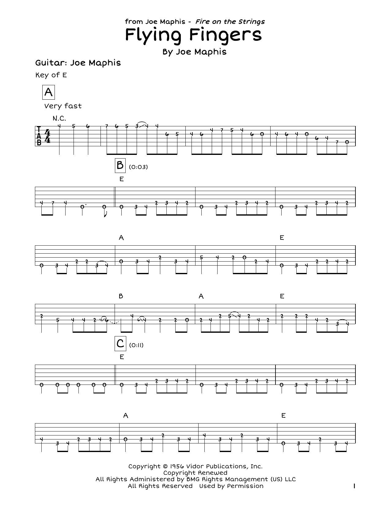 Joe Maphis Flying Fingers sheet music notes and chords arranged for Guitar Lead Sheet