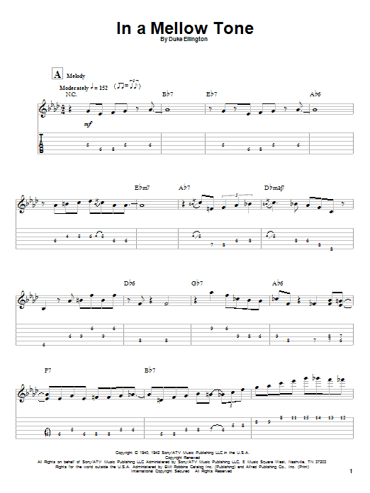 Joe Pass In A Mellow Tone sheet music notes and chords arranged for Guitar Tab (Single Guitar)