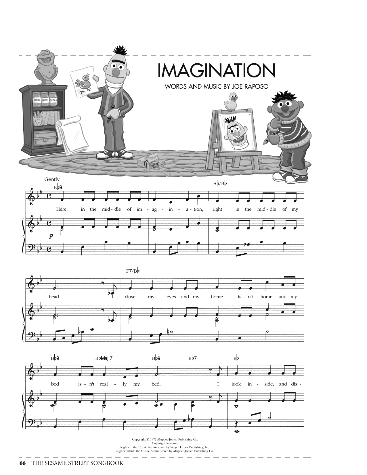 Joe Raposo Imagination (from Sesame Street) sheet music notes and chords arranged for Piano, Vocal & Guitar Chords (Right-Hand Melody)
