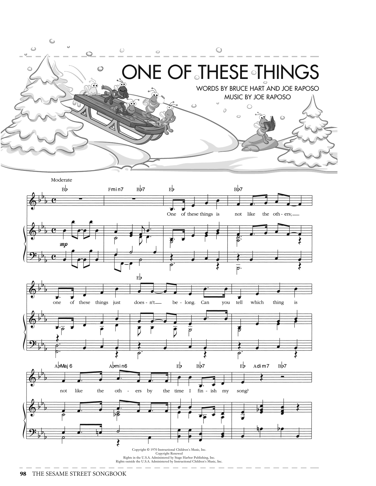 Joe Raposo One Of These Things (from Sesame Street) sheet music notes and chords arranged for Piano, Vocal & Guitar Chords (Right-Hand Melody)