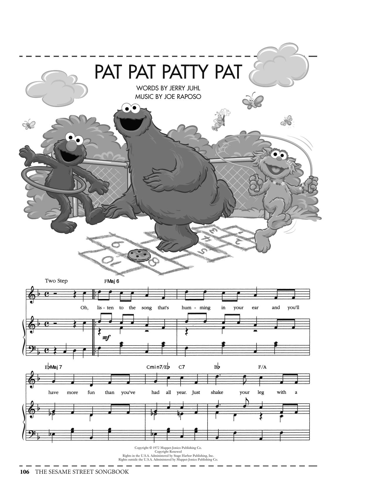 Joe Raposo Pat Pat Patty Pat (from Sesame Street) sheet music notes and chords arranged for Piano, Vocal & Guitar Chords (Right-Hand Melody)