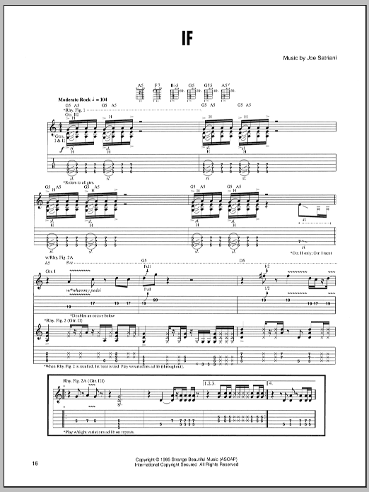 Joe Satriani If sheet music notes and chords arranged for Guitar Tab