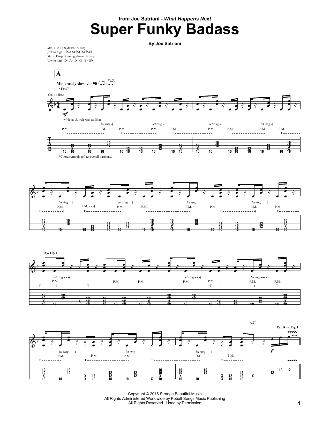 Joe Satriani Super Funky Badass sheet music notes and chords arranged for Guitar Tab