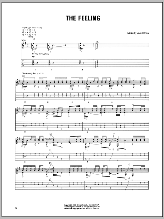 Joe Satriani The Feeling sheet music notes and chords arranged for Guitar Tab