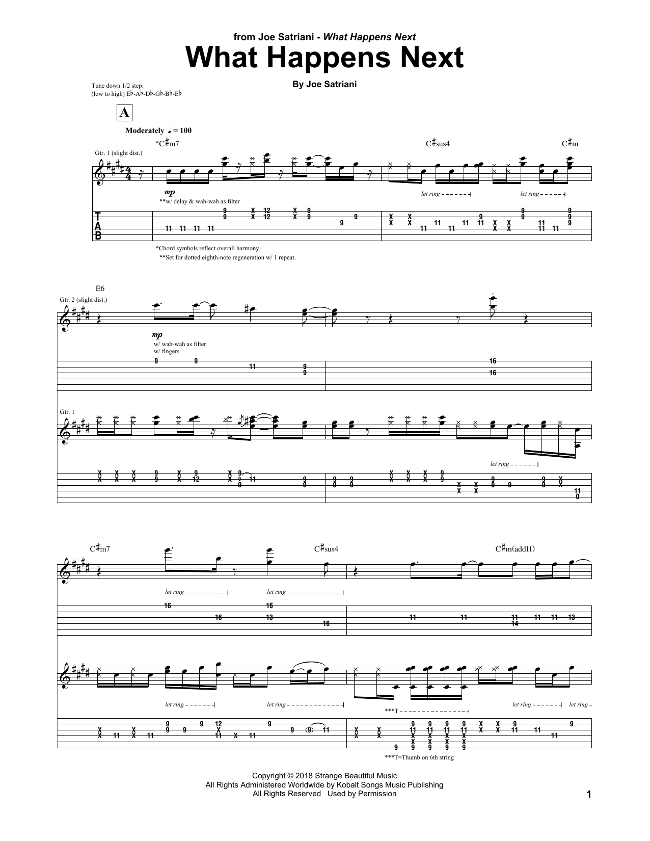 Joe Satriani What Happens Next sheet music notes and chords arranged for Guitar Tab