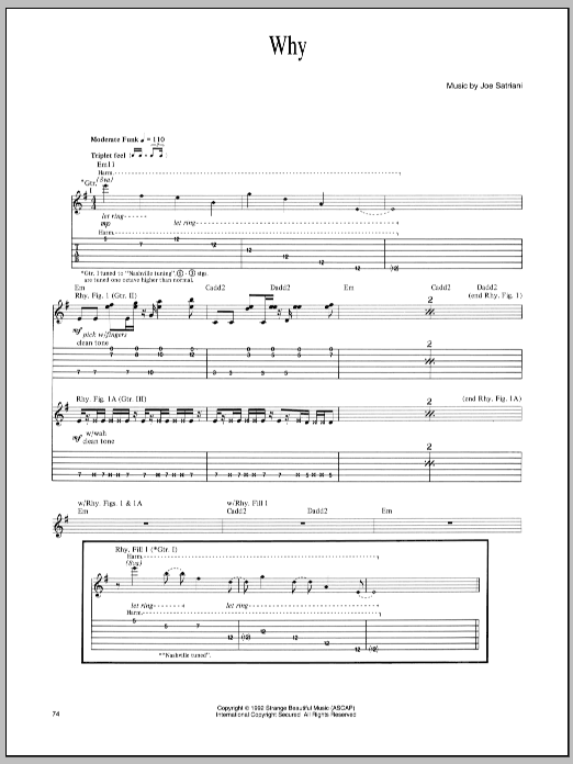 Joe Satriani Why sheet music notes and chords arranged for Guitar Tab