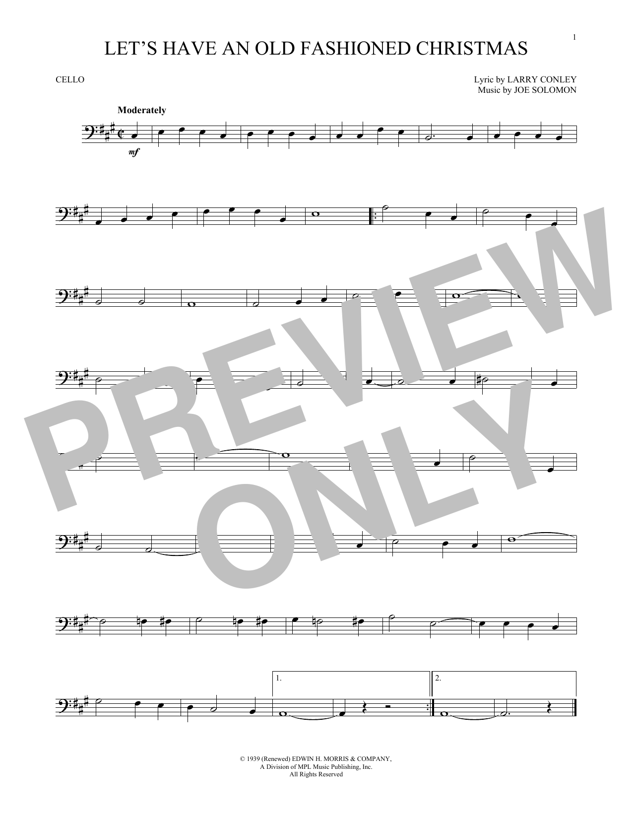 Joe Solomon Let's Have An Old Fashioned Christmas sheet music notes and chords arranged for Real Book – Melody, Lyrics & Chords